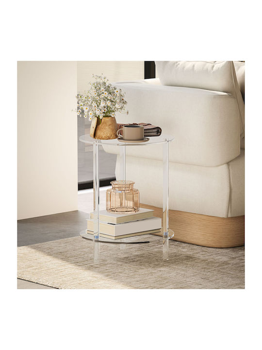 Round Side Table Transparent M40xL40xH50cm