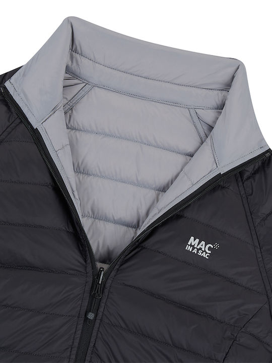 Kurzes Damenjacke Beidseitig Für Winter Schwarz, Kohle