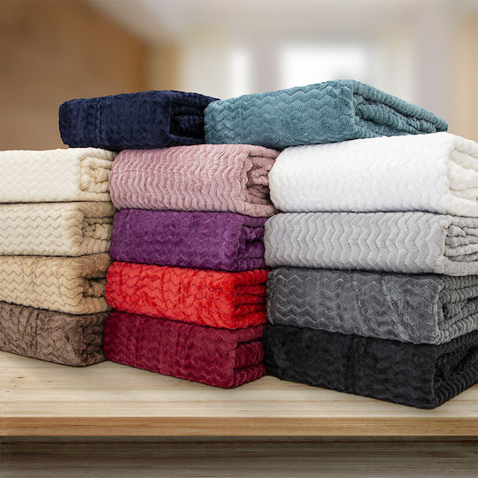 Lino Home Pelusa Κουβέρτα Fleece Μονή 160x220εκ. D.grey