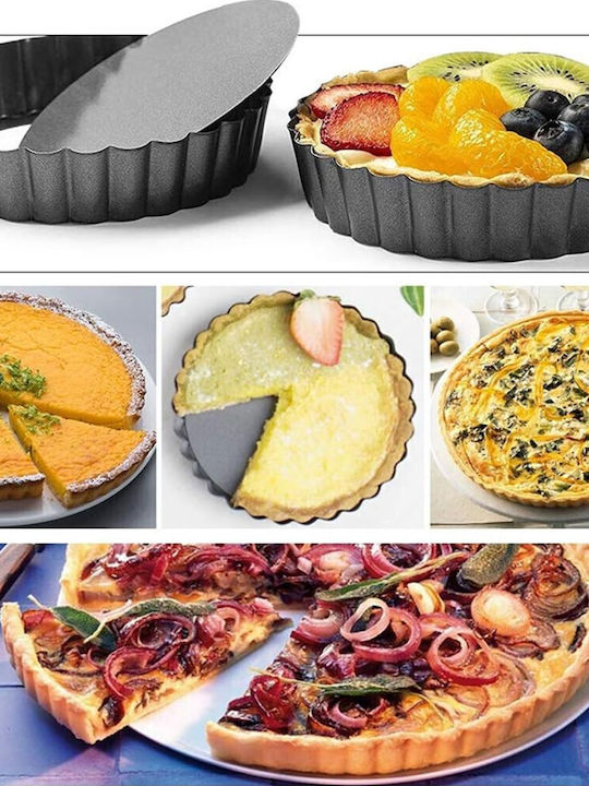 Round Metal Baking Pan for Puf Cookies Cakes and Pies with Detachable Base 28 cm