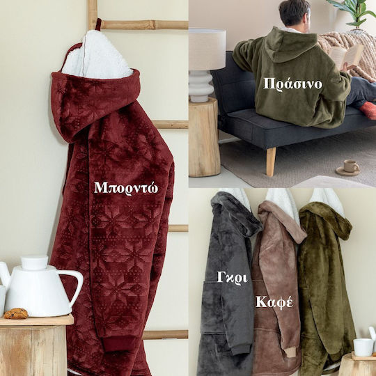 Palamaiki Huhu Decke Fleece mit Ärmeln 90x100cm Khaki