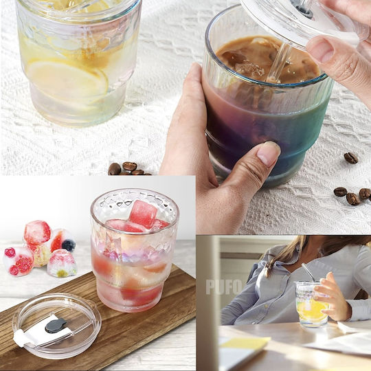 Transparente 350 ml Rainbow Bubble Glas Reisebecher Kaffee Tee