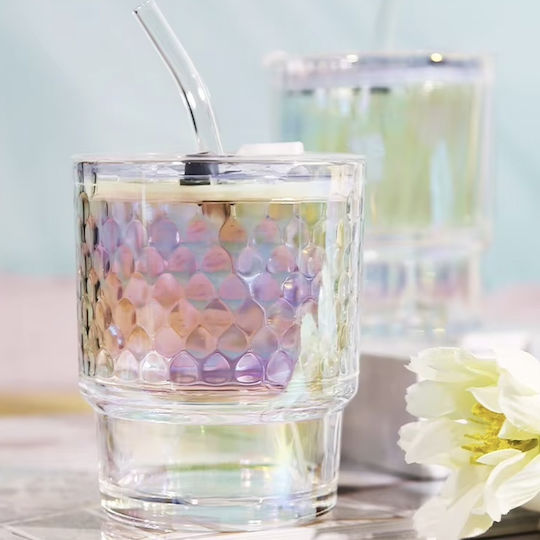 Transparente 350 ml Rainbow Bubble Glas Reisebecher Kaffee Tee