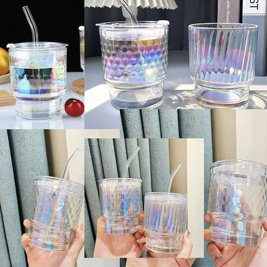 Transparente 350 ml Rainbow Bubble Glas Reisebecher Kaffee Tee