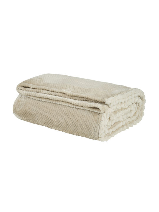 Das Home Blanket Fleece Queen 220x240cm 1187 Beige