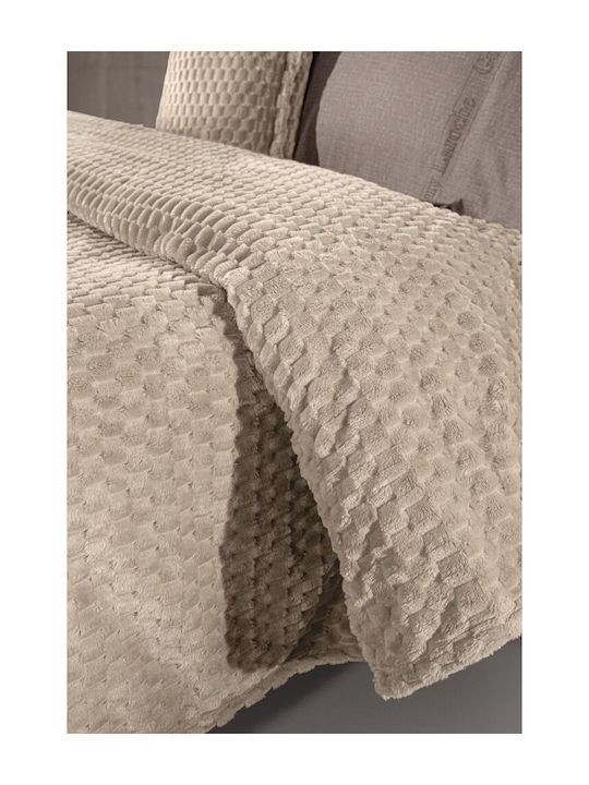 Guy Laroche Smoothie Σετ Κουβέρτα Fleece Μονή 160x220εκ. Taupe