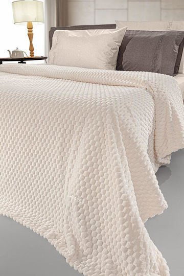 Guy Laroche Smoothie Fleece Single Blanket 160x220cm Ivory