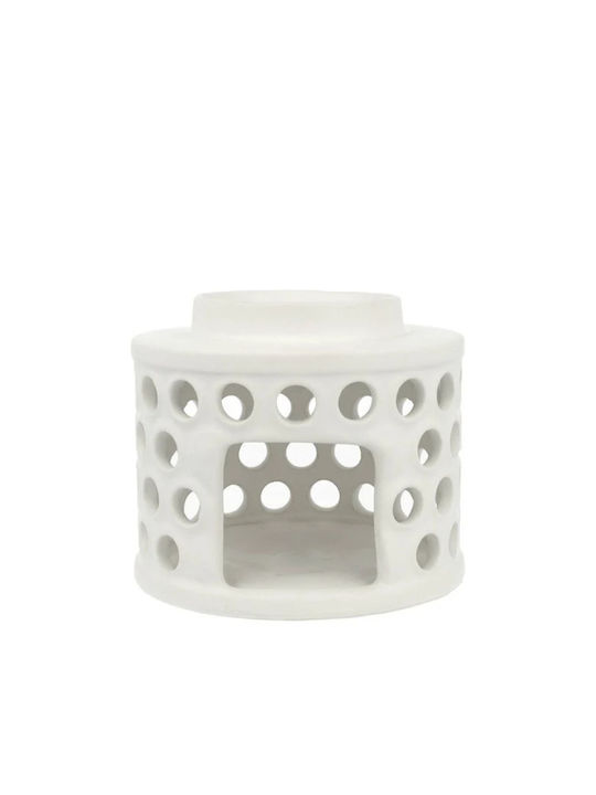 Keramik-Raumduft-Wachsbrenner "Glow White" Duftchips Mattweiß 13x13x11 850174