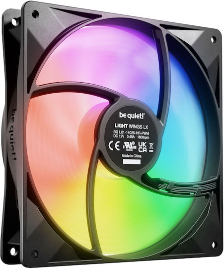 Be Quiet Light Wings LX Case Fan 140mm με ARGB Φωτισμό και Σύνδεση 3-Pin / 4-Pin PWM