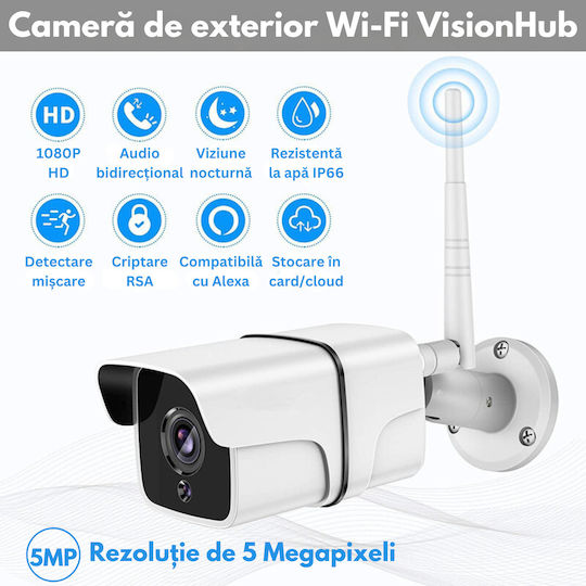 IP Cameră de Supraveghere Wi-Fi Full HD+ 5MP Rezistentă la apă cu Comunicare Bidirecțională