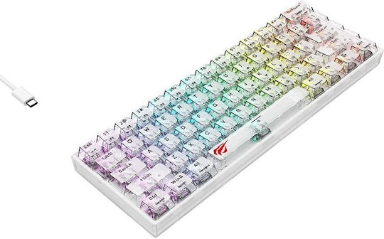 Havit KB877L Gaming Mechanical Keyboard 60% With Custom Switches And RGB Lighting English US Transparent White