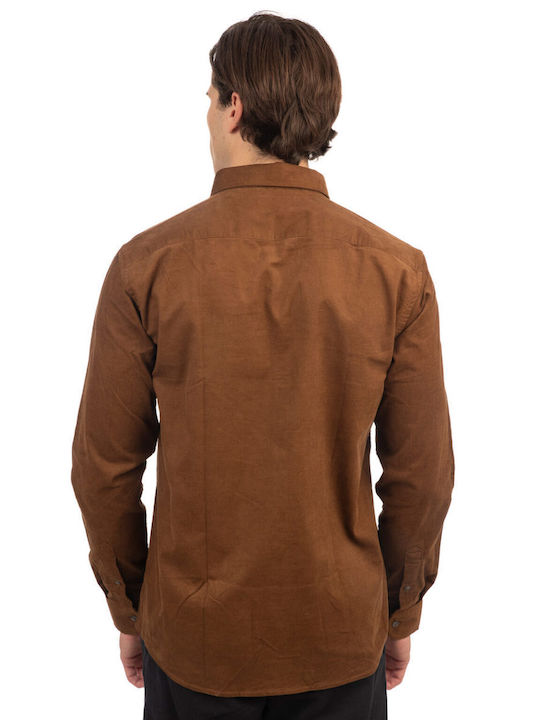 Rebase Long-sleeved Corduroy Shirt Brown