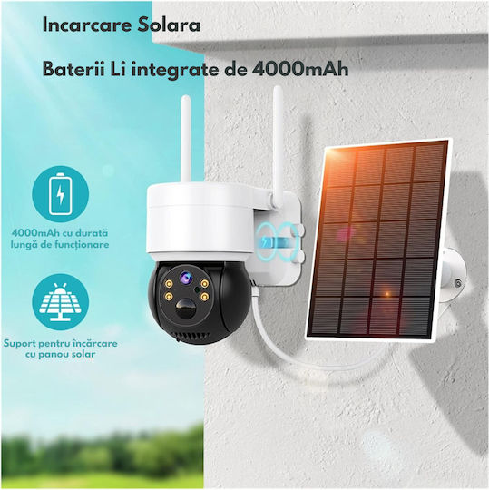 IP Cameră de Supraveghere Wi-Fi Full HD 1080p Rezistentă la apă Pe baterii cu Comunicare Bidirecțională