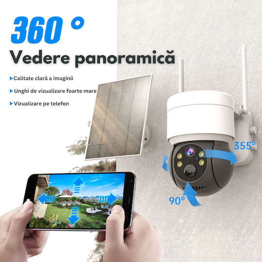 IP Cameră de Supraveghere Wi-Fi Full HD 1080p Rezistentă la apă Pe baterii cu Comunicare Bidirecțională