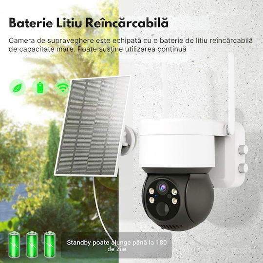IP Cameră de Supraveghere Wi-Fi Full HD 1080p Rezistentă la apă Pe baterii cu Comunicare Bidirecțională