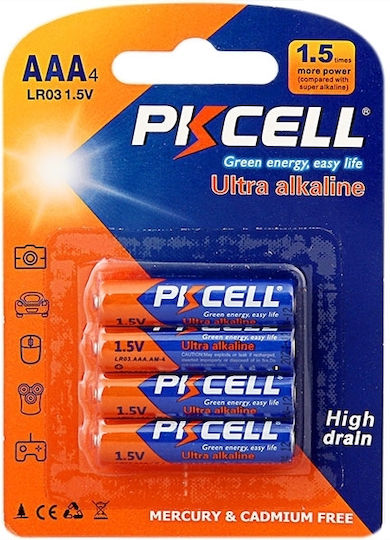 Pkcell Ultra Baterii Alcaline AAA 1.5V 4buc