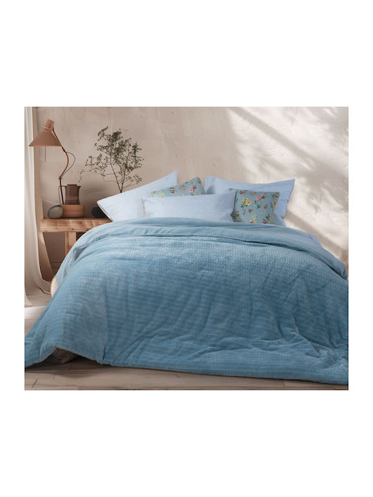 Nef-Nef Homeware Duvet Cover Single 160x220cm Ezra Blue 240 GSMGsm