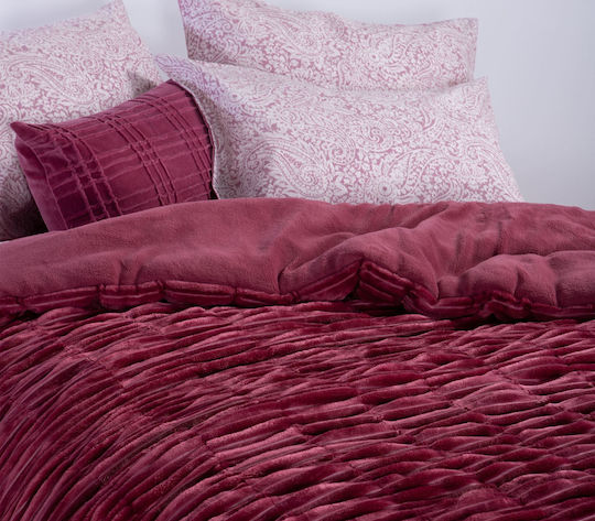 Nef-Nef Homeware Κουβερτοπάπλωμα Μονό 160x220εκ. Compose Κόκκινο 300 GSM