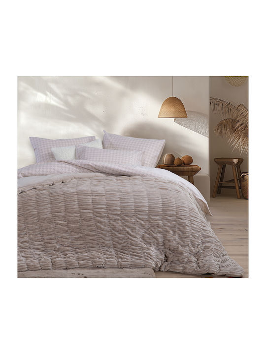 Nef-Nef Homeware Duvet Cover Single 160x220cm Compose Greige 260 GSMGsm