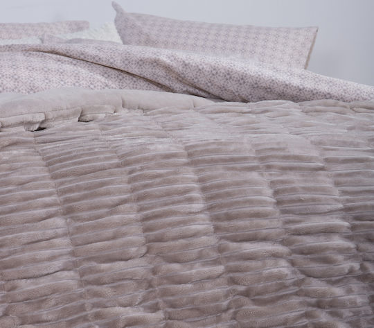 Nef-Nef Homeware Κουβερτοπάπλωμα Μονό 160x220εκ. Compose Greige 260 GSM