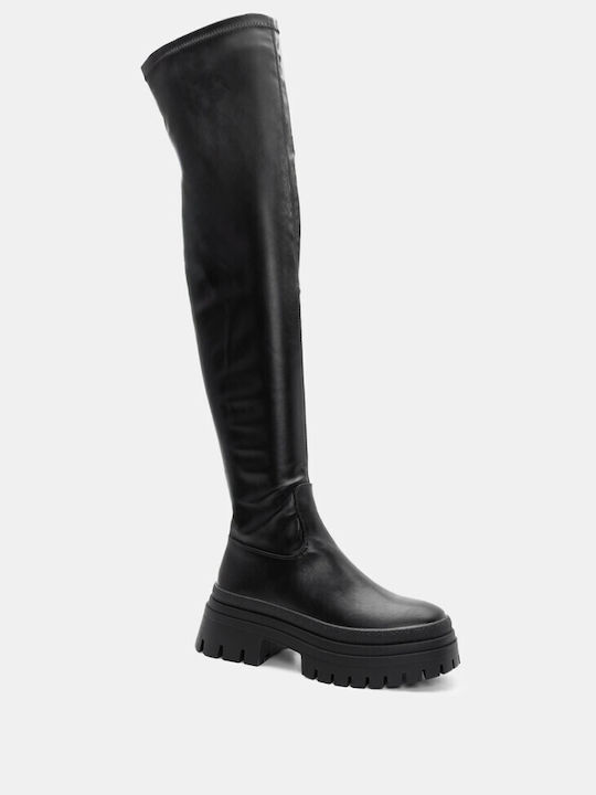 Luigi Women's Boots Over the Knee Black