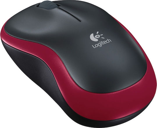 Logitech M185 (910-002237) Ασύρματο Mini Ποντίκι Black/Red