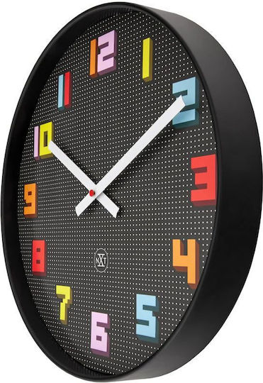 Wanduhr 35cm-leise Schwarz Mehrfarbig ABS 'Spiel' 7372zw