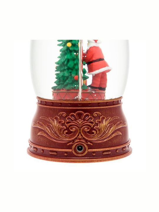 Weihnachtliche Schneekugel Beleuchtet mit dem Weihnachtsmann 11x11x11cm 1Stück