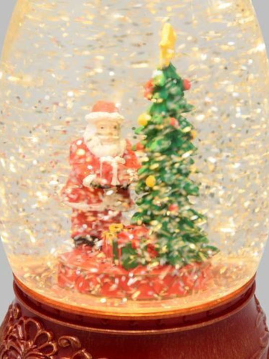 Weihnachtliche Schneekugel Beleuchtet mit dem Weihnachtsmann 11x11x11cm 1Stück