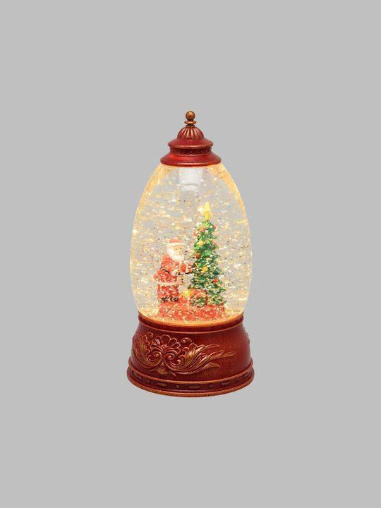 Weihnachtliche Schneekugel Beleuchtet mit dem Weihnachtsmann 11x11x11cm 1Stück