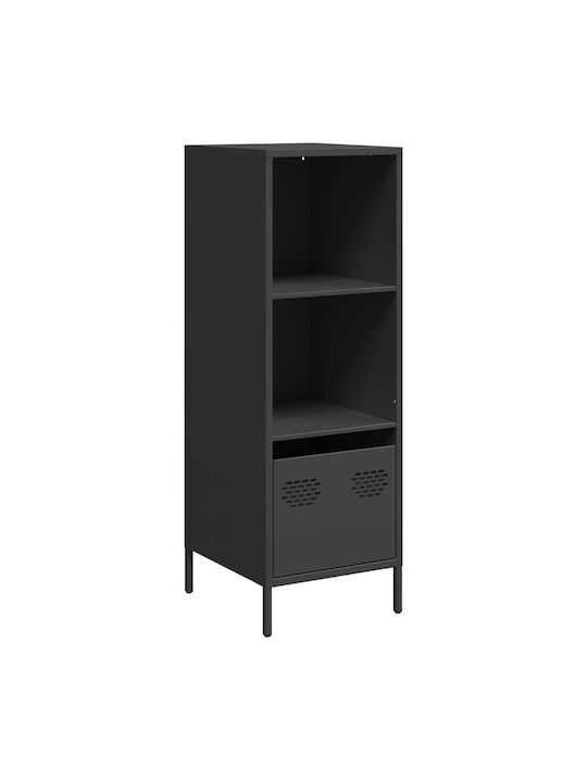 Office Storage Metal Cabinet Black Velvet-Black Metal L35xW39xH103.5cm