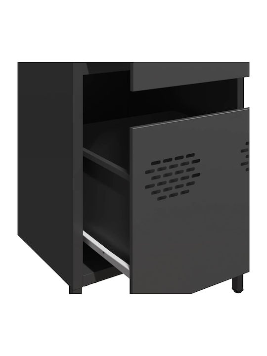 Cabinet de Birou Metalic Negru 35x39x73.5cm