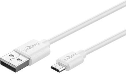 Goobay Regular USB 2.0 to micro USB Cable Λευκό 1m (43837)