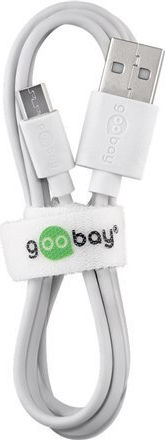 Goobay Regular USB 2.0 to micro USB Cable Λευκό 1m (43837)