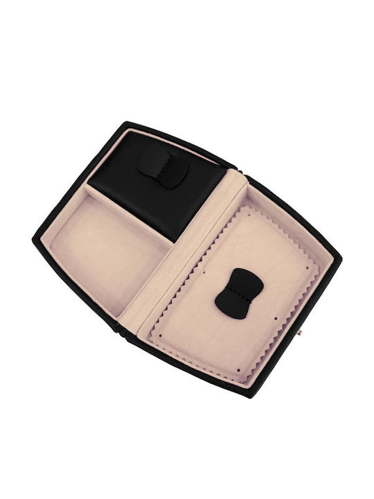 Davidts Metallic Jewellery Box with Drawer and Mirror Black 28x17.5x15cm