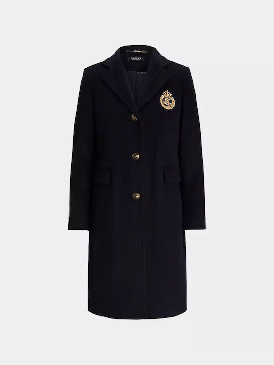 Ralph Lauren Women's Wool Coat with Buttons navy