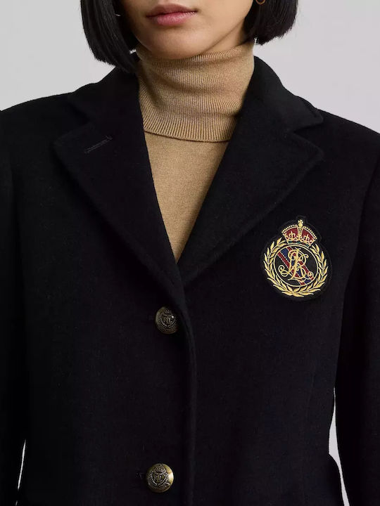 Women's Wool Coat with Buttons navy