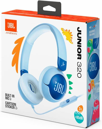JBL Junior 320 Wired On Ear Headphones with Radio Blue