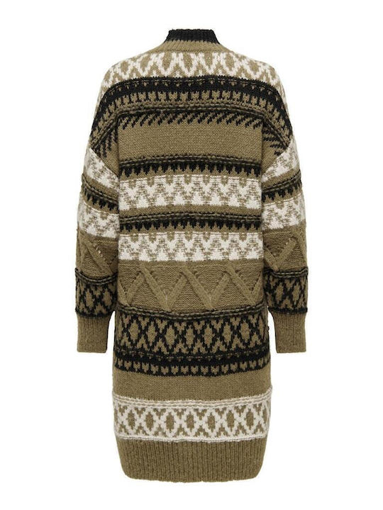 Life Μακριά Γυναικεία Πλεκτή Ζακέτα Beige/Brown