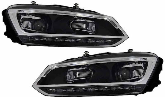 Frontscheinwerfer Set VW Polo 6R/6C 09-17 DRL Passat Matrix Look & Dynamische Blinker Voll-LED Motor