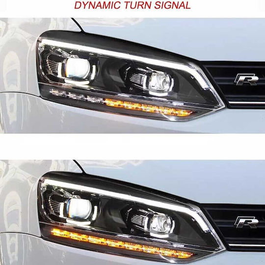 Frontscheinwerfer Set VW Polo 6R/6C 09-17 DRL Passat Matrix Look & Dynamische Blinker Voll-LED Motor