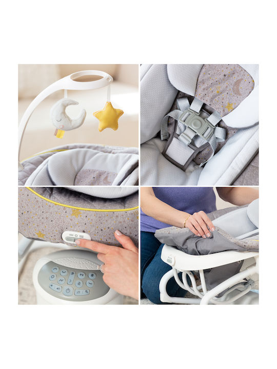 Graco Electric Baby Relax Swing All Ways Soother with Music and Vibration Into the Wild Bleumarin for Child up to 9kg