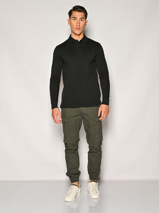 Trousers Cargo Elastic in Loose Fit Dark Oil