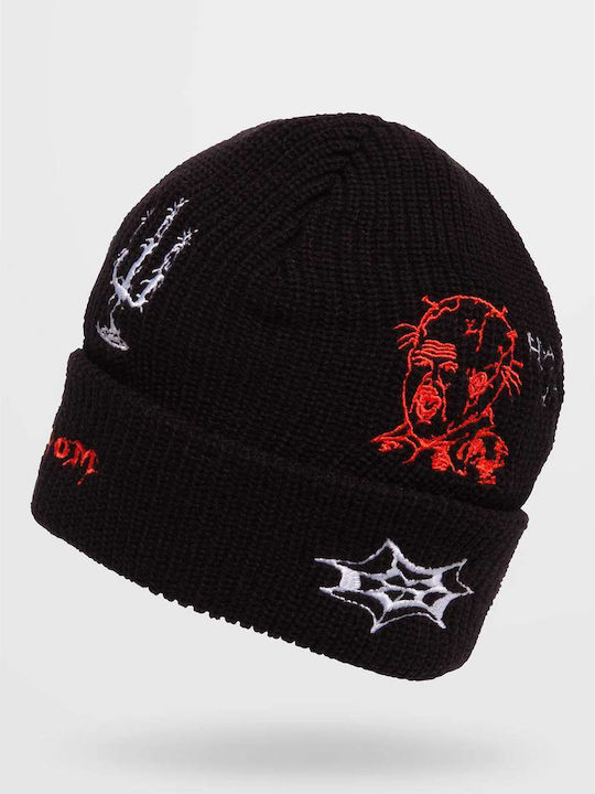 Keutchi Beanie Unisex Σκούφος Πλεκτός σε Μαύρο χρώμα