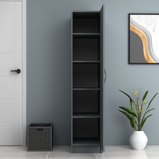 Single Door Wardrobe Ricardo Charcoal 40x51.8x181cm