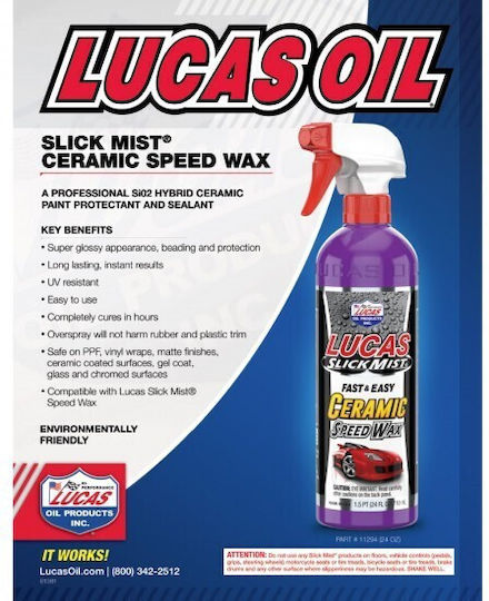 Lucas Oil Slick Mist Κεραμικό Σπρέι Κερώματος Αυτοκινήτου 710ml