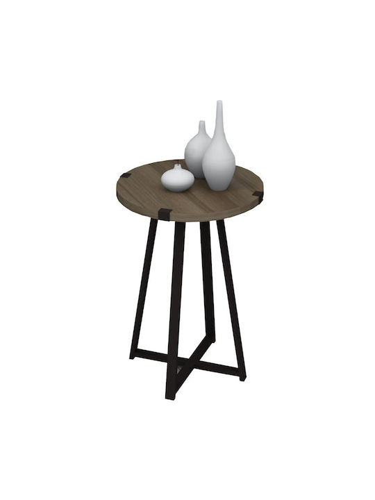 Rundes Beistelltisch Pedro Holz Nussbaum - Anthrazit M44xB44xH58cm