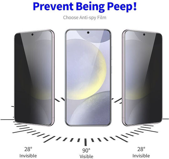 Anti-spy Full Face Tempered Glass Μαύρο (Galaxy S24 FE)