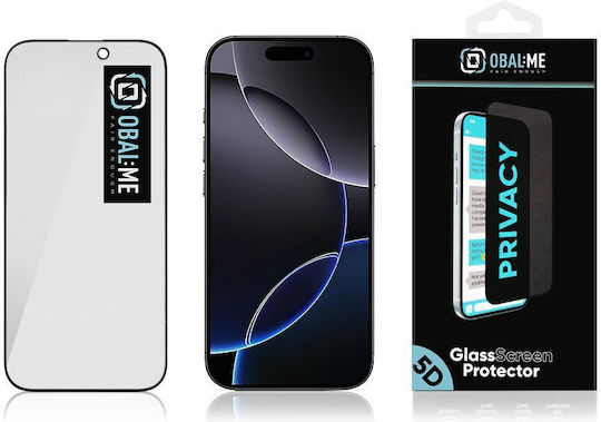 Obal:Me 5D Privacy Tempered Glass Black (iPhone 16 Pro)