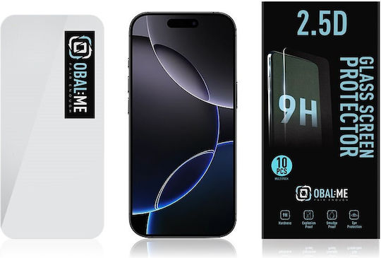 Obal:Me 2.5D Gehärtetes Glas 10Stück (iPhone 17 / 17 Pro / 16 Pro)